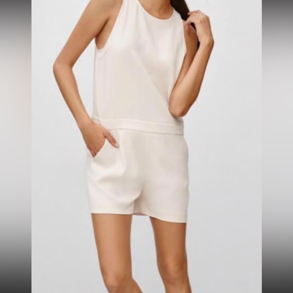 Babaton Aritzia ivory Cream Sleeveless romper oversized small